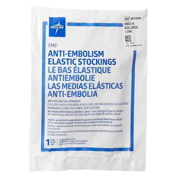 EMS Anti-Embolism Stocking Knee High 3XL/Long White
