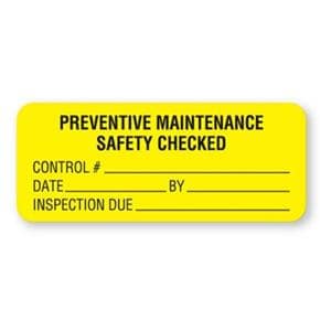 Label Equipment Service and Inspection Yellow 420/Rl