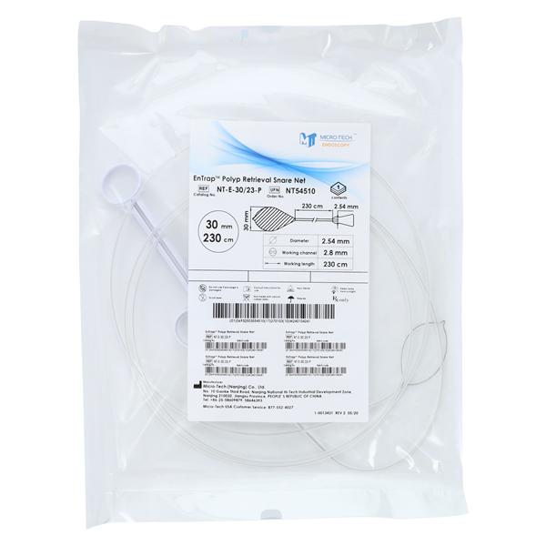 30mm, 230cm Retrieval Net, Entrap Polyp Crisscross Non-Sterile Disposable 10/Bx