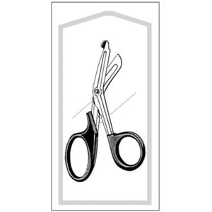 Econo Utility Scissor Angled 5-1/2" Stainless Steel Sterile Disposable 50/Bx