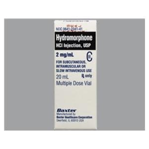 Hydromorphone HCl Injection 2mg/mL MDV 20mL Each