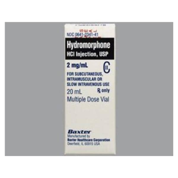 Hydromorphone HCl Injection 2mg/mL MDV 20mL Each