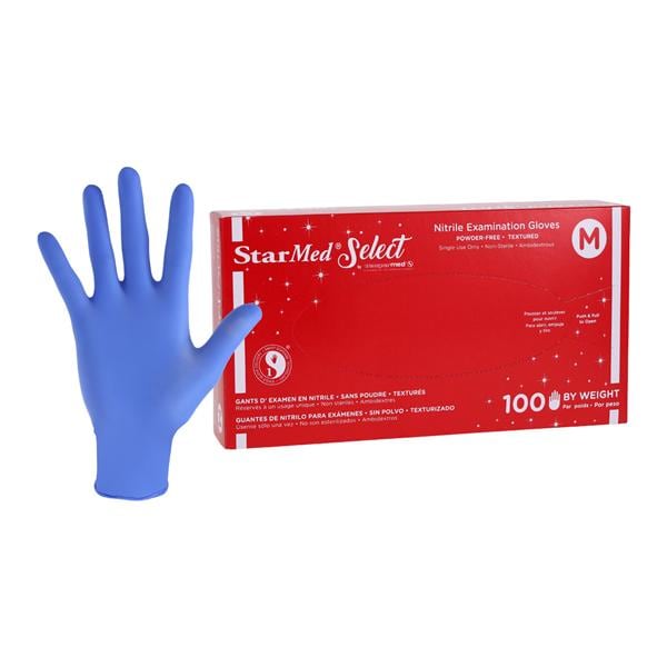 velvet Nitrile Exam Gloves Medium Violet Blue Non-Sterile