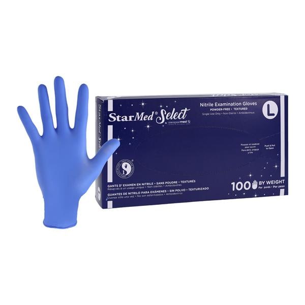 velvet Nitrile Exam Gloves Large Violet Blue Non-Sterile