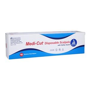 Medi-Cut Stainless Steel Surgical Scalpel Size 22 Sterile 10/Bx
