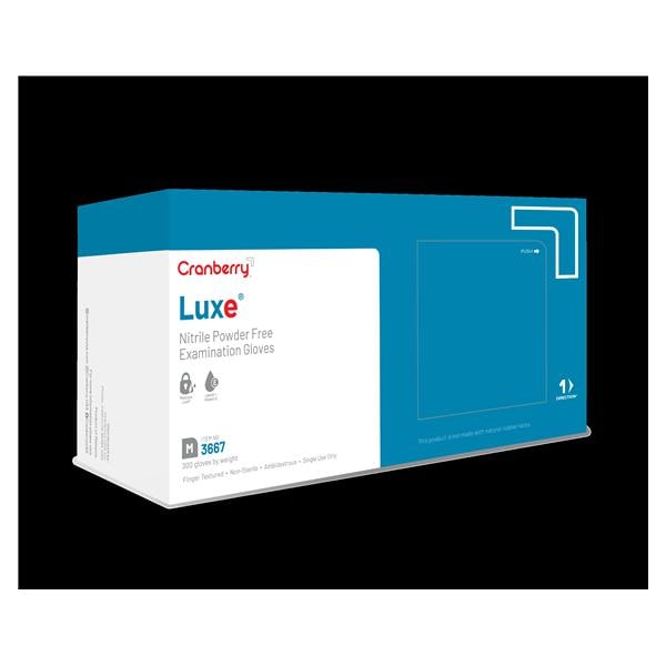 Luxe Nitrile Exam Gloves X-Large Azure Blue Non-Sterile, 10 BX/CA