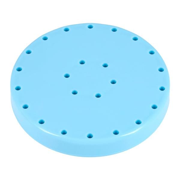 Bur Block Magnetic Plastic 24 Hole Blue Ea