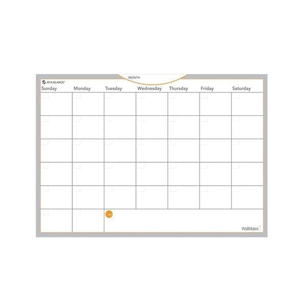 At-A-Glance WallMates Dry-Erase Undated Calendar 12"x18" Ea