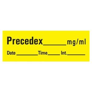Label Tape DTI Precedex mg/ml Yellow Paper Disposable 1/2x500&quot; 333/Rl