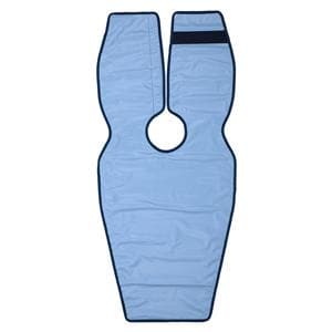Leaded X-Ray Apron Panoramic Adult Blue With Thyroid Collar Ea