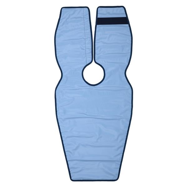 Leaded X-Ray Apron Panoramic Adult Blue With Thyroid Collar Ea