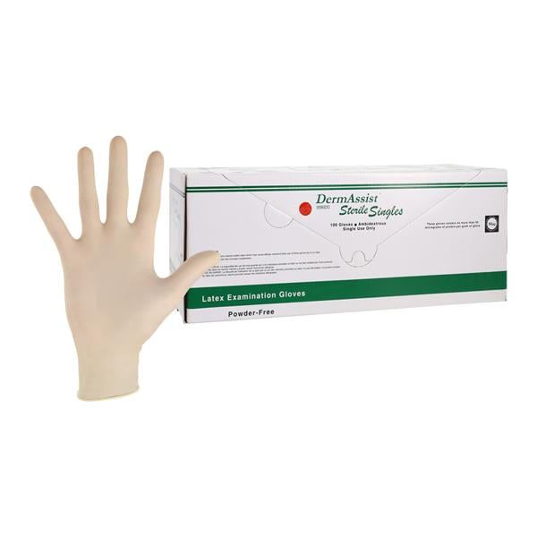 DermAssist Latex Exam Gloves Large Natural Sterile 100/Bx, 4 BX/CA