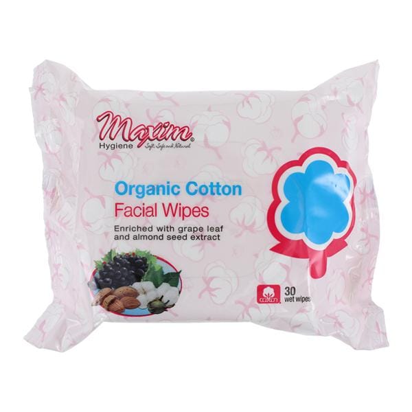 Wipes Organic Cotton White 30/Pk, 12 PK/CA