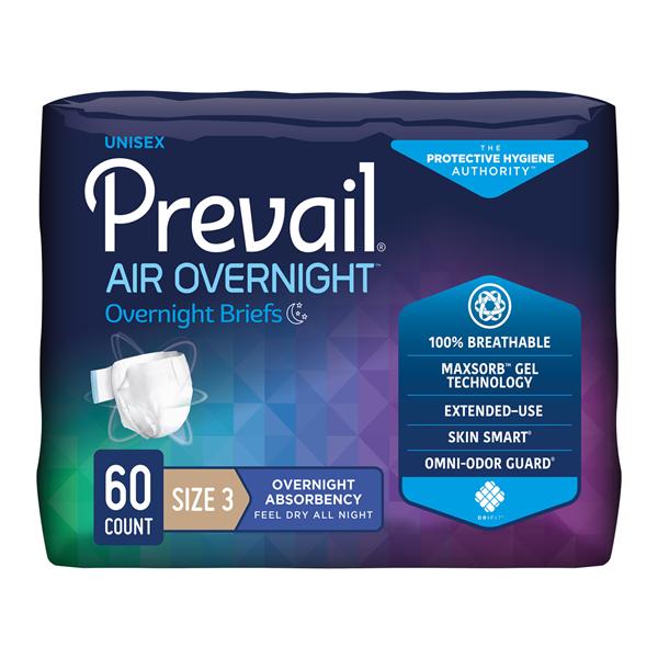 Prevail Air Incontinence Brief Unisex 58-70" Heavy Gray 60/Ca