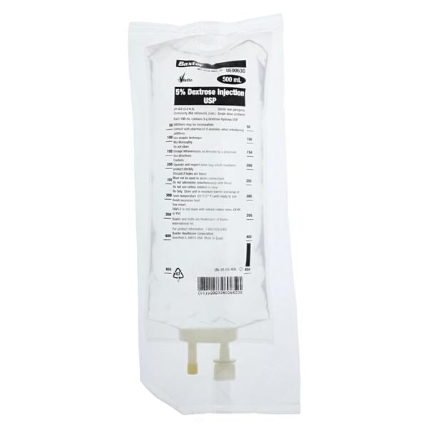 Injection Bag Dextrose 5% 500mL Viaflo Ea