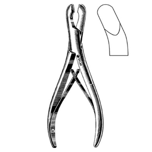 Luer Bone Rongeur Curved Stainless Steel Non-Sterile Reusable Ea