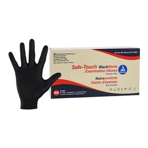 SafeTouch Nitrile Exam Gloves Large Black Non-Sterile 100/Bx