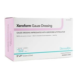 Xeroform Ptrltm/Xrfrm/BTP Gauze Dressing 5x9 Strl Rctngl Imprgnt OfWht/Ylw LF