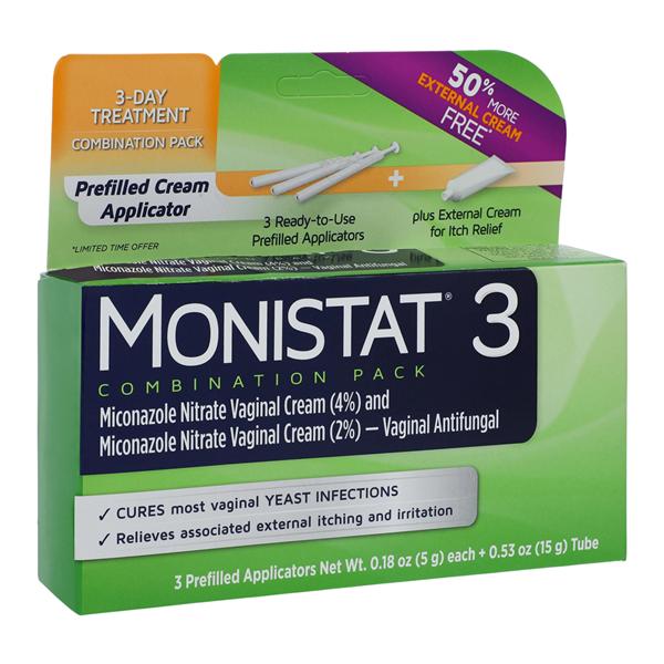 Monistat 3-Day Combination Pack Prefilled Applicator 3/Bx, 12 BX/CA
