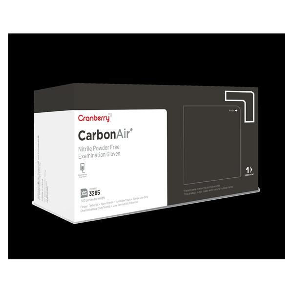 Carbon Air Nitrile Exam Gloves Small Standard Black Non-Sterile, 10 BX/CA