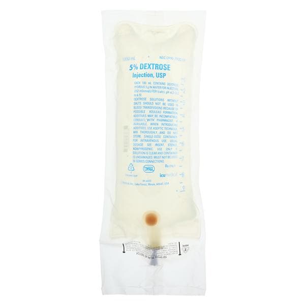 IV Solution Solution Dextrose 5% 1000mL Bag Bag DEHP-Free Each, 1...