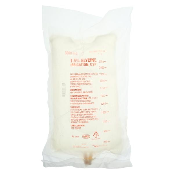Irrigation Solution Glycine 1.5% 3000mL Bag 4/Case