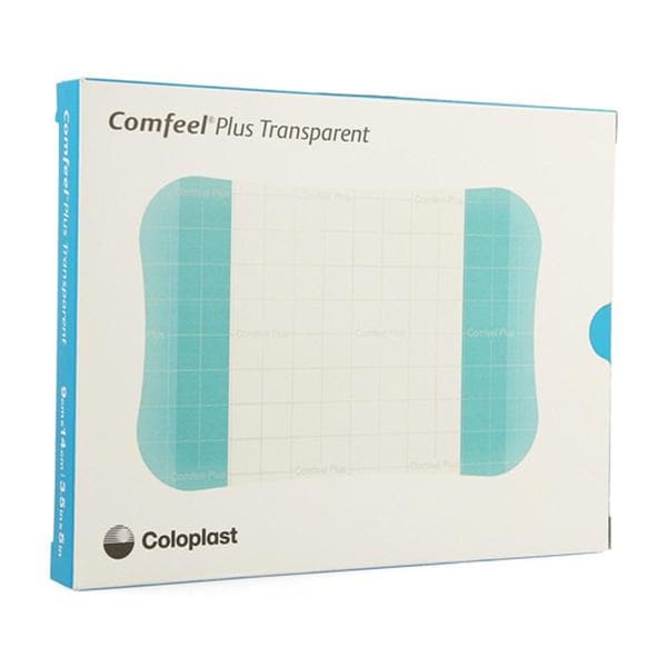 Comfeel Plus Hydcld/CMC/Flm Dressing 3.5x5.5 Strl Ultr Thn PU Flm Trans/Blu