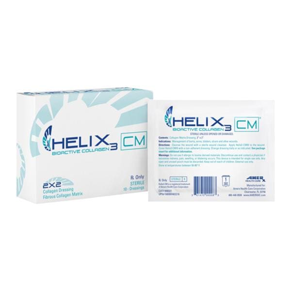 Helix3 100% Bovine Collagen Wound Dressing Collagen 2x2" Strl Sqr NAdhr Hi Abs