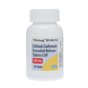 Lithium Carbonate Extended-Release Tablets 450mg Bottle 100/Bottle Each