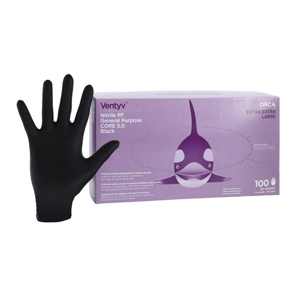 Orca Nitrile General Purpose Gloves XX Large Black 100/Bx