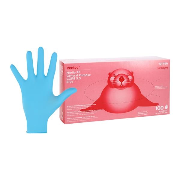 Otter Nitrile General Purpose Gloves Medium Blue 100/Bx