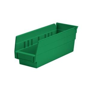 Shelf Bin Green Polymer With Label Holder 12x4x4" Ea