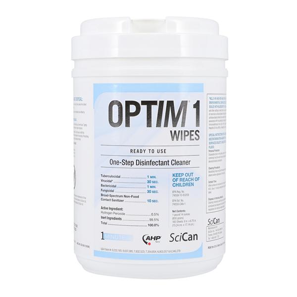 Optim 1 Surface Wipe Cleaner & Disinfectant Large Canister 160/Cn, 12 CN/CA