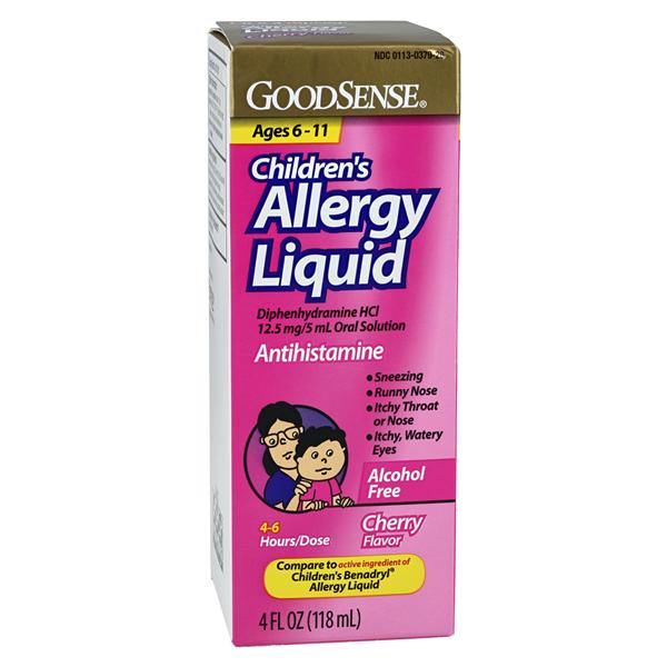 Diphenhydramine HCl Liquid Solution 12.5mg/5mL Cherry 4oz/Bt