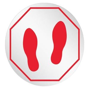 StandSafe Foot Print Stop Sign Floor Sticker Clear/Red