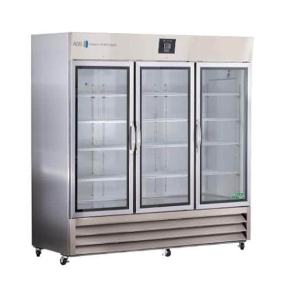 Laboratory/Pharmacy Refrigerator 72 Cu Ft 3 Glass Doors 1 to 10C Ea