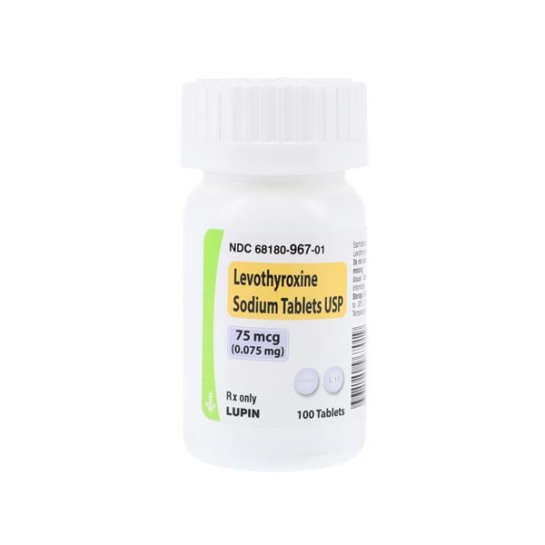 Levothyroxine Sodium Tablets 75mcg Bottle 100/Bottle Each