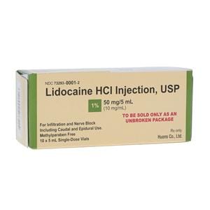 Lidocaine HCl Injection 1% Preservative Free SDV 5mL 10/Package