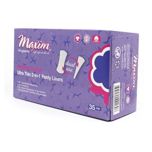 Panty Liner Organic Cotton Ultra Thin Lght White Disposable Fragrance Free 35/Cr, 12 CR/CA