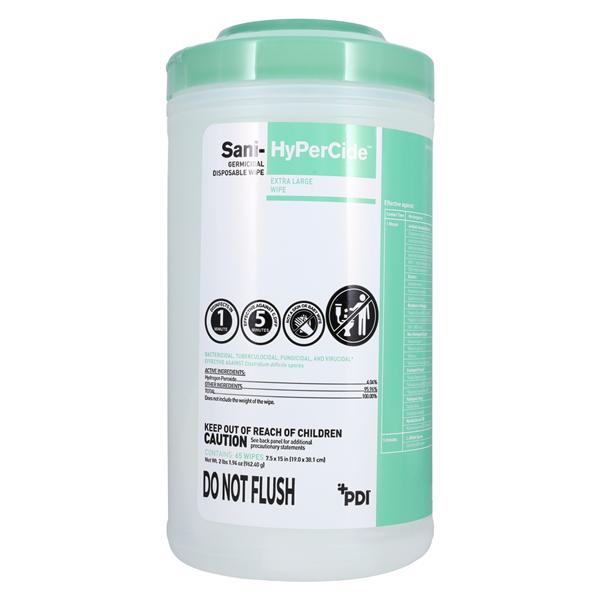 Sani-HyPerCide Germicidal Wipes X-Large Canister 65/Cn, 6 CN/CA