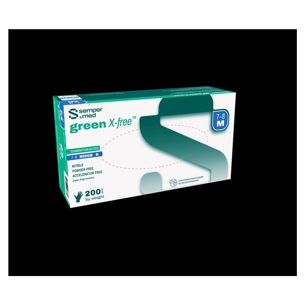 green X-free Nitrile Exam Gloves Small Green Non-Sterile 200/Bx