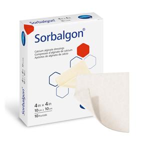 Sorbalgon Calcium Alginate Dressing 4x4" Sterile Square White Hi Abs LF