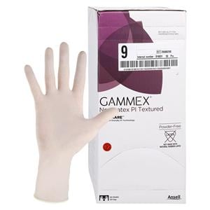 GAMMEX Non-Latex PI Textured Polyisoprene Surgical Gloves 9 White 50Pr/Bx, 4 BX/CA