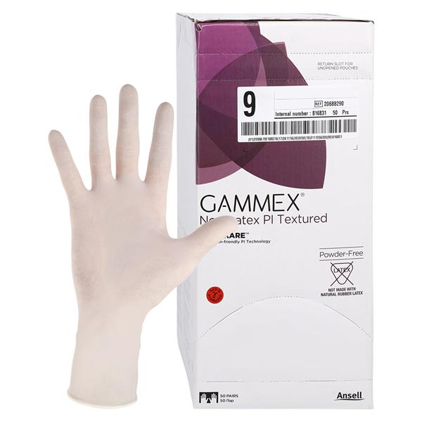 GAMMEX Non-Latex PI Textured Polyisoprene Surgical Gloves 9 White 50Pr/Bx, 4 BX/CA