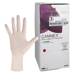 GAMMEX Non-Latex PI Textured Polyisoprene Surgical Gloves 7.5 White 50Pr/Bx, 4 BX/CA