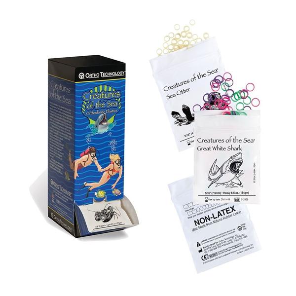 Creatures of the Sea Intraoral Elastic Bands Manatee 3/16 in Amber 5000/Pk