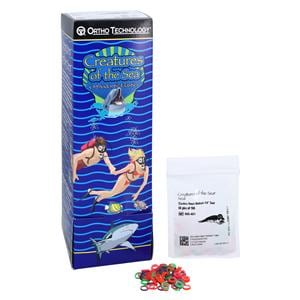 Intraoral Elastic Bands Sl 1/4 in Assorted Neon 50 Packs of 100 Elastics 5000/Pk