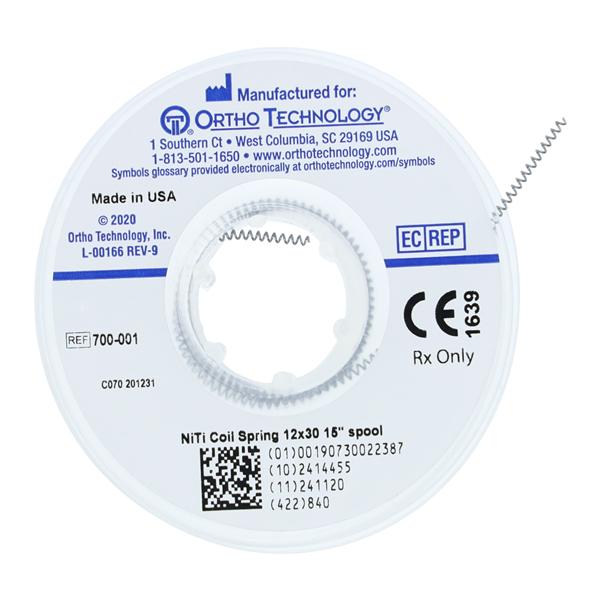 TruFlex on Spools Coil Spring Nickel Titanium 15 Feet 0.012 in x 0.030 in Ea