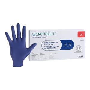 MICRO-TOUCH NitraFree Nitrile Exam Gloves Large Blue Non-Sterile 200/Bx