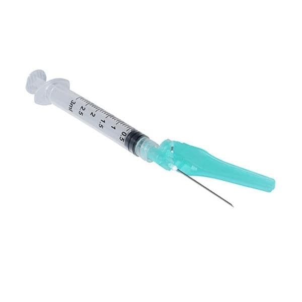 Sol-Care Hypodermic Needle/Syringe 25gx5/8" 3mL Safety Device LDS 50/Bx, 6 BX/CA